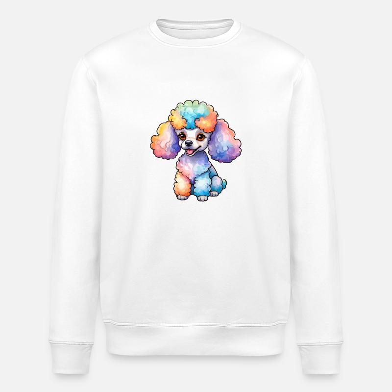 Pudel Wasserfarben - Stanley/Stella Unisex Bio-Sweatshirt ROLLER - Weiß