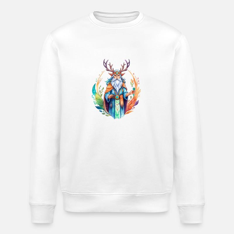 Aquarelles de druide - Sweat bio ROLLER Stanley/Stella Unisexe - blanc