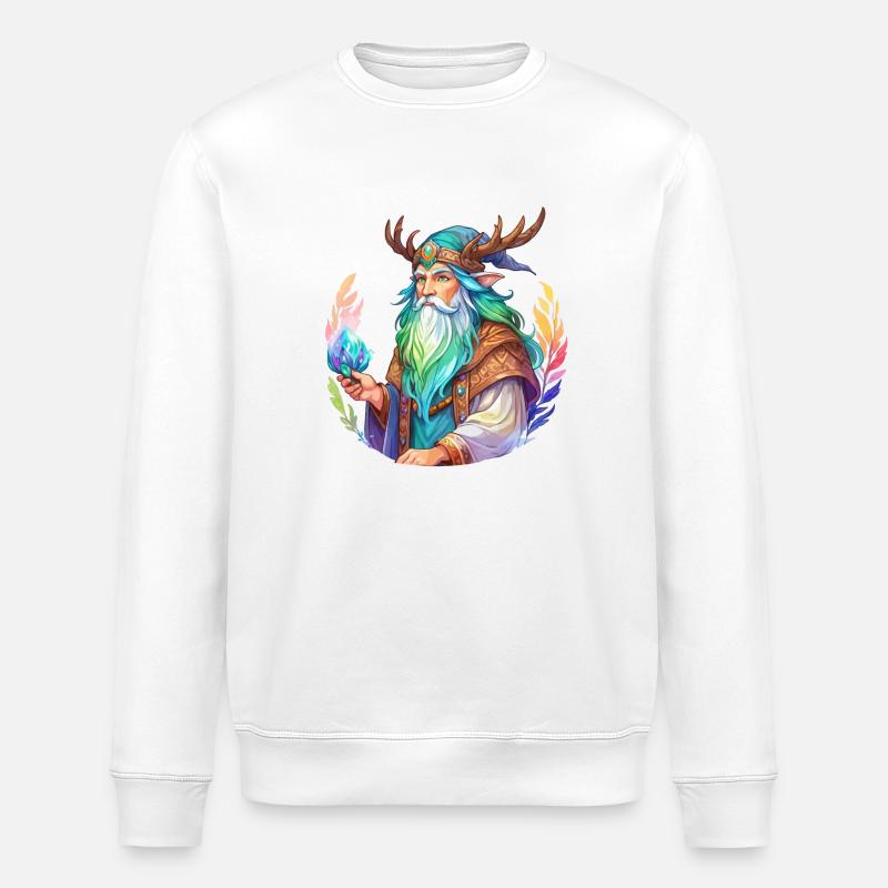 Aquarelles de druide - Sweat bio ROLLER Stanley/Stella Unisexe - blanc