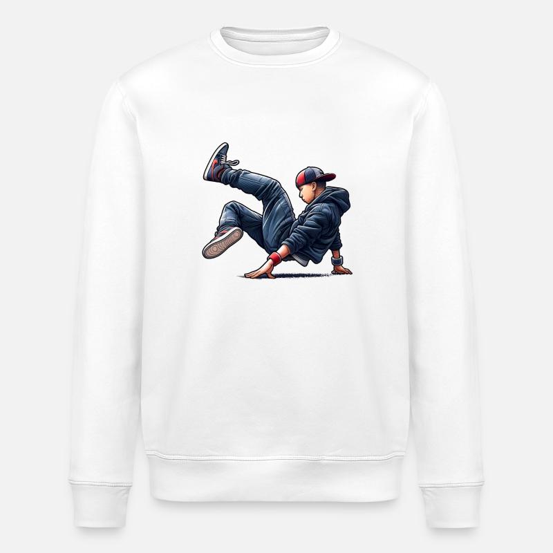 Breakdance - Stanley/Stella Unisex Bio-Sweatshirt ROLLER - Weiß