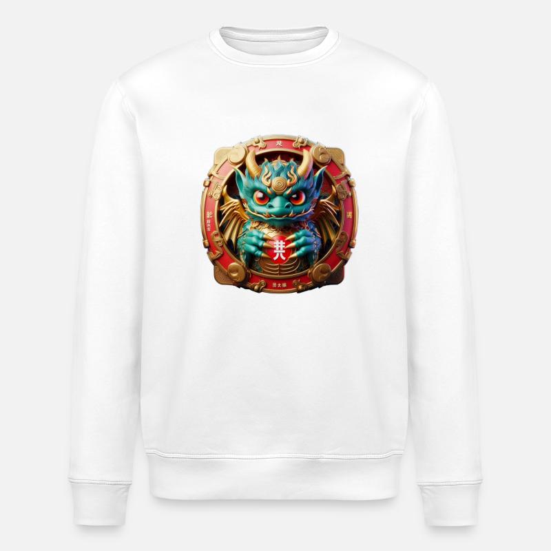 Japanisches Drachenmonster - Stanley/Stella Unisex Bio-Sweatshirt ROLLER - Weiß