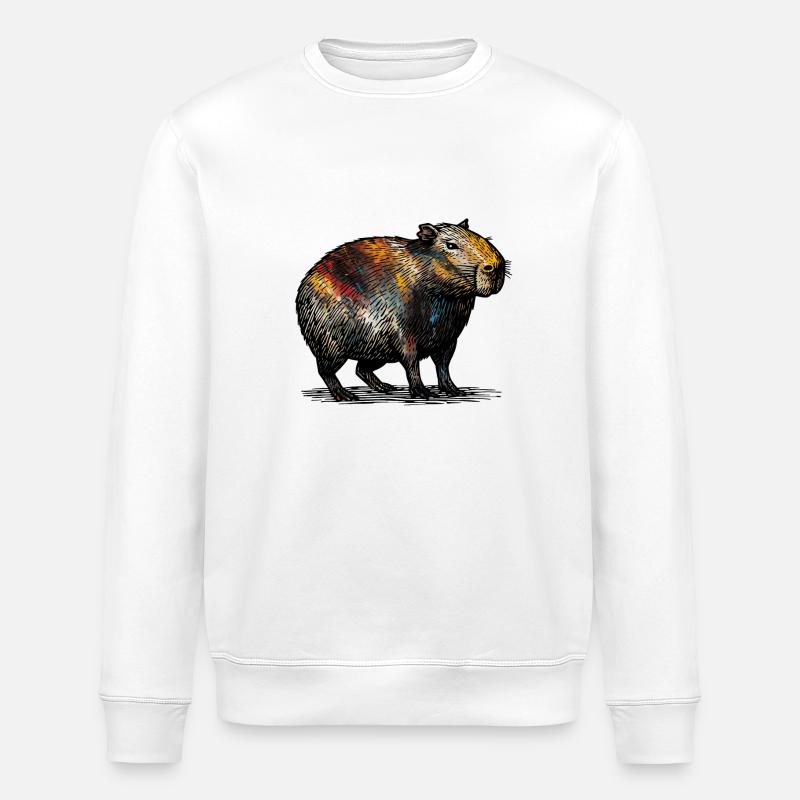 Cabybara - Stanley/Stella Unisex Bio-Sweatshirt ROLLER - Weiß