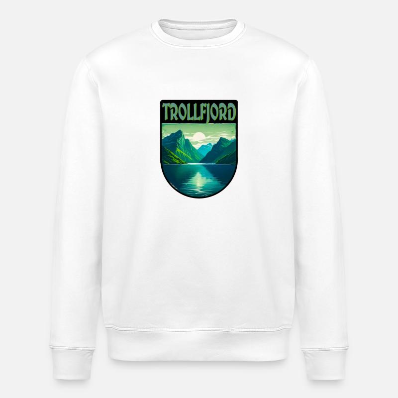 Trollfjord - Stanley/Stella Unisex Bio-Sweatshirt ROLLER - Weiß