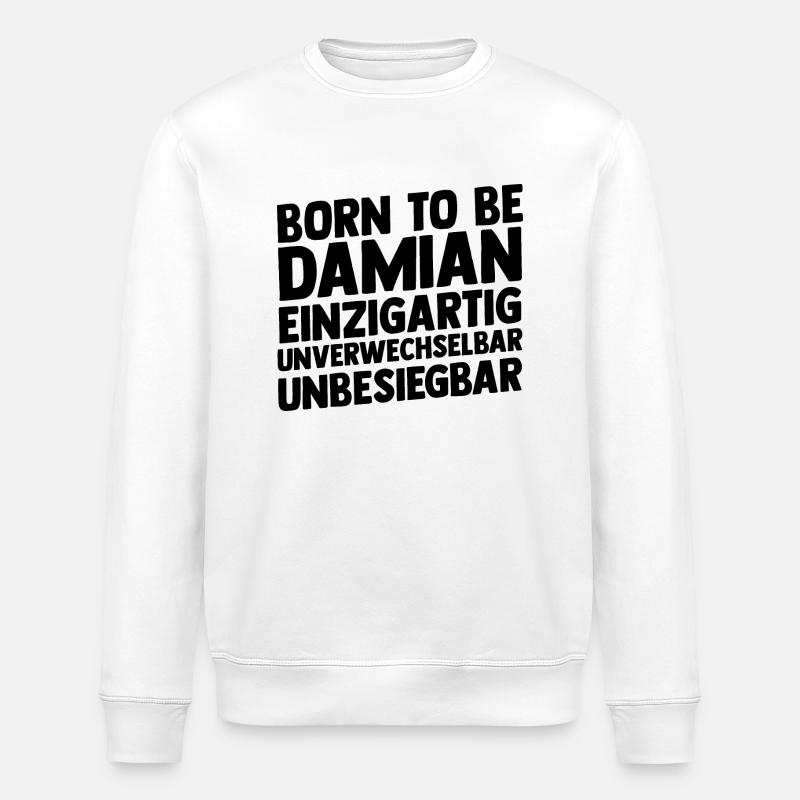 First name Damian - Stanley/Stella ROLLER Unisex Organic Sweatshirt - white