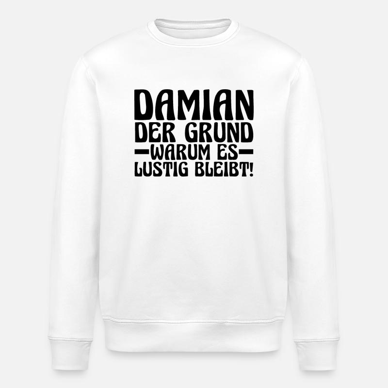 First name Damian - Stanley/Stella ROLLER Unisex Organic Sweatshirt - white