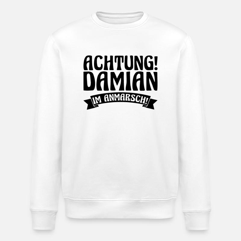 First name Damian - Stanley/Stella ROLLER Unisex Organic Sweatshirt - white