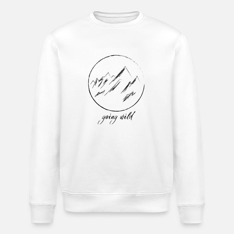 Mountains - Going Wild - Stanley/Stella ROLLER Unisex Organic Sweatshirt - white
