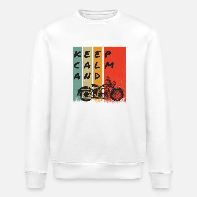 KEEP CALM AND RIDE! - Stanley/Stella Unisex Bio-Sweatshirt ROLLER - Weiß