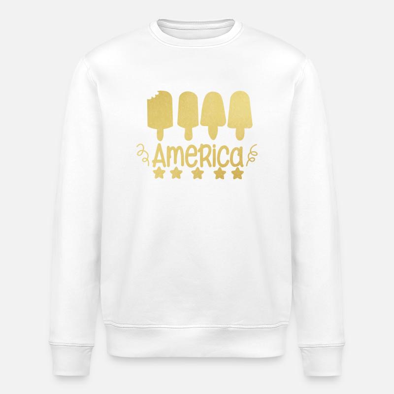 4 juillet américain - Sweat bio ROLLER Stanley/Stella Unisexe - blanc
