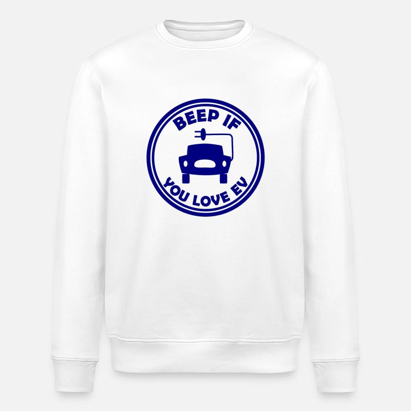 Elektrische Autos - Stanley/Stella Unisex Bio-Sweatshirt ROLLER - Weiß