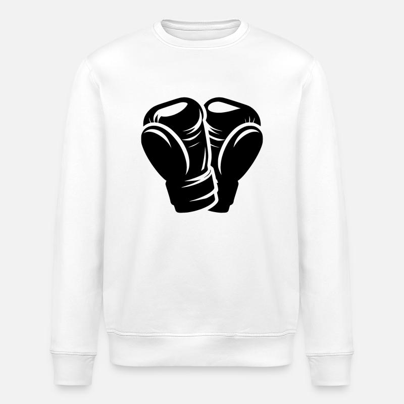 Zwei Boxhandschuhe Boxsport Symbole - Stanley/Stella Unisex Bio-Sweatshirt ROLLER - Weiß