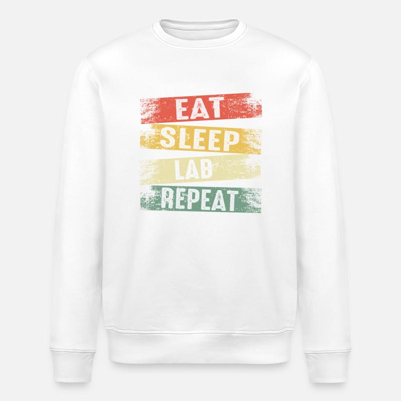 Eat sleep lab repeat - Stanley/Stella Unisex Bio-Sweatshirt ROLLER - Weiß