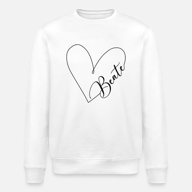 Beate Name Heart Line - Sweat bio ROLLER Stanley/Stella Unisexe - blanc