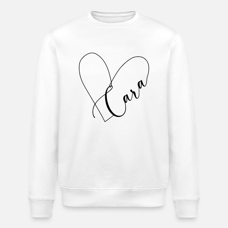 Cara Name Herzlinie - Stanley/Stella Unisex Bio-Sweatshirt ROLLER - Weiß