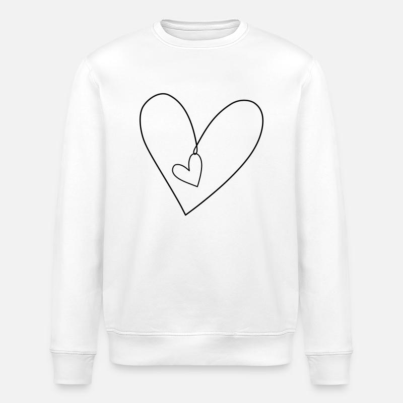 Herzchen im Herz - Stanley/Stella Unisex Bio-Sweatshirt ROLLER - Weiß