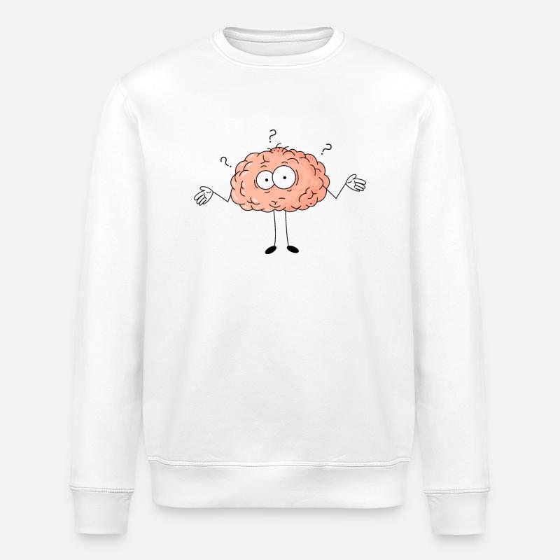 Comic Brain Wonder Question Mark - Stanley/Stella ROLLER Unisex Organic Sweatshirt - white