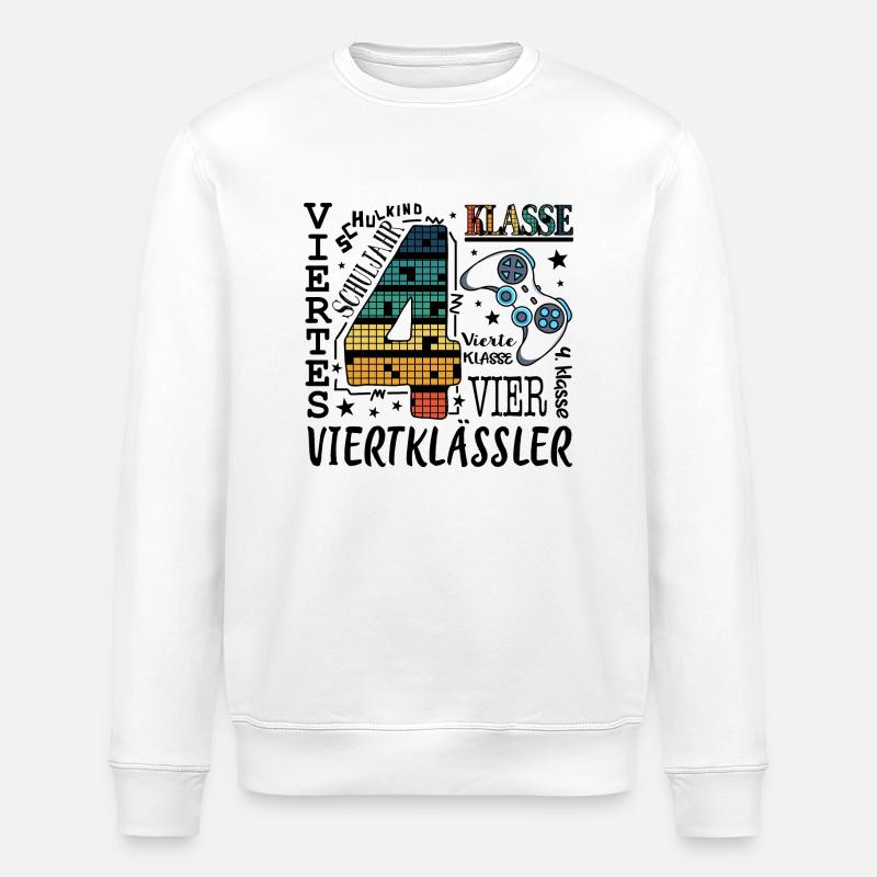 4. Klasse Gaming - Stanley/Stella Unisex Bio-Sweatshirt ROLLER - Weiß