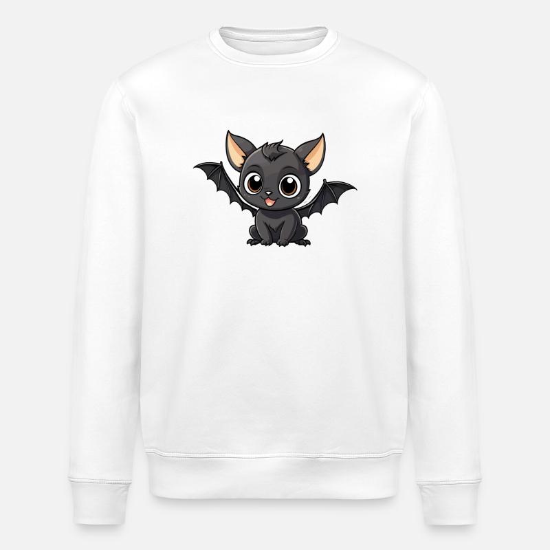 Fledermaus Niedlich Illustration - Stanley/Stella Unisex Bio-Sweatshirt ROLLER - Weiß