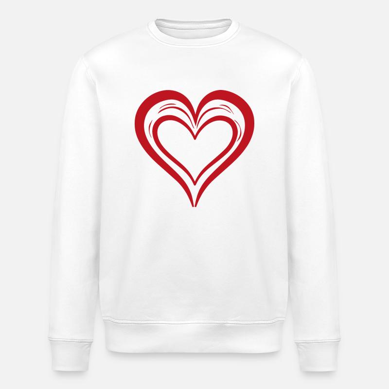 Herz - Stanley/Stella Unisex Bio-Sweatshirt ROLLER - Weiß