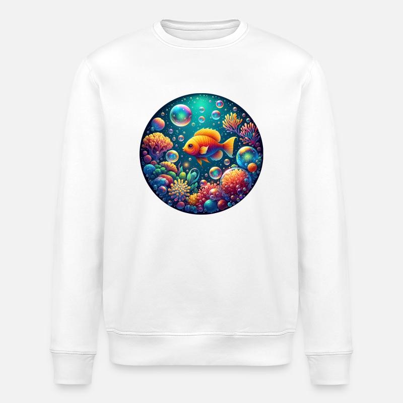Underwater Magic World - Stanley/Stella ROLLER Unisex Organic Sweatshirt - white