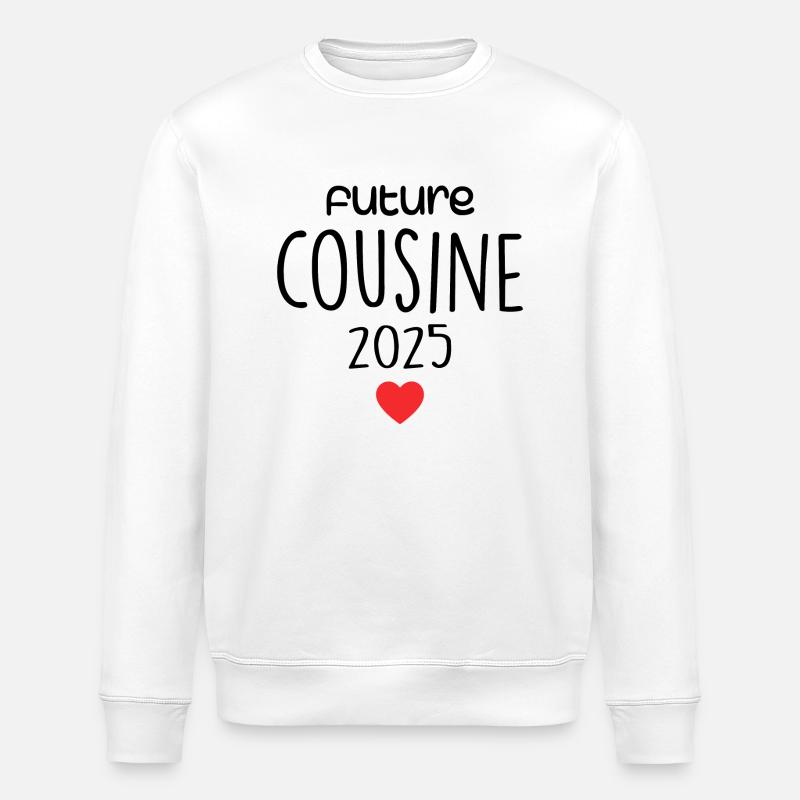 Future Cousin Gift - Stanley/Stella ROLLER Unisex Organic Sweatshirt - white