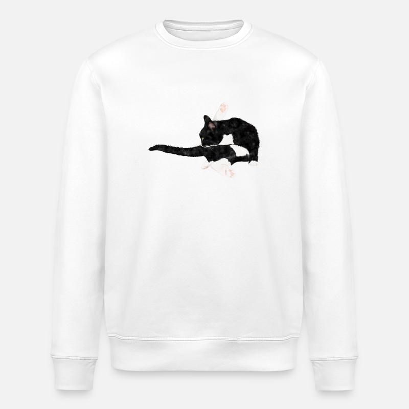 Katze - Stanley/Stella Unisex Bio-Sweatshirt ROLLER - Weiß