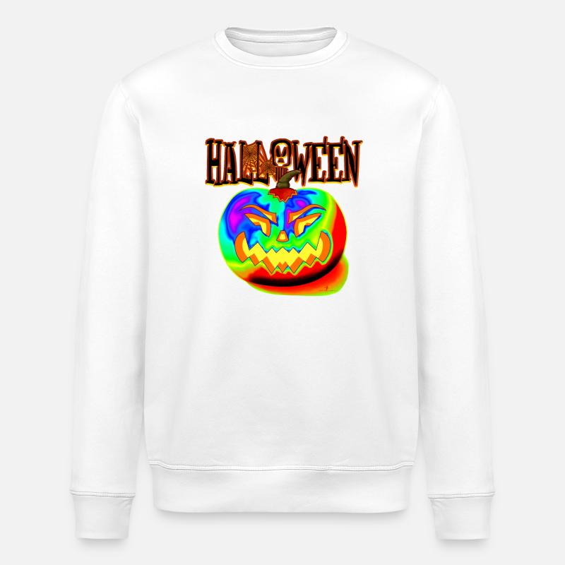 HELLOWEEN REGENBOGEN - Stanley/Stella Unisex Bio-Sweatshirt ROLLER - Weiß