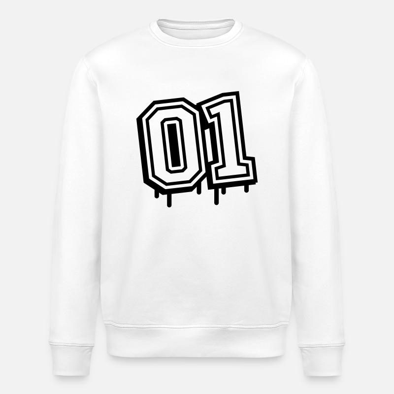 01 eins nummer - Stanley/Stella Unisex Bio-Sweatshirt ROLLER - Weiß