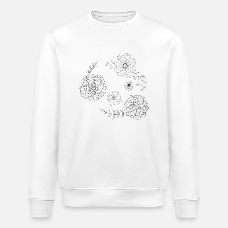 Blumen Muster - Stanley/Stella Unisex Bio-Sweatshirt ROLLER - Weiß