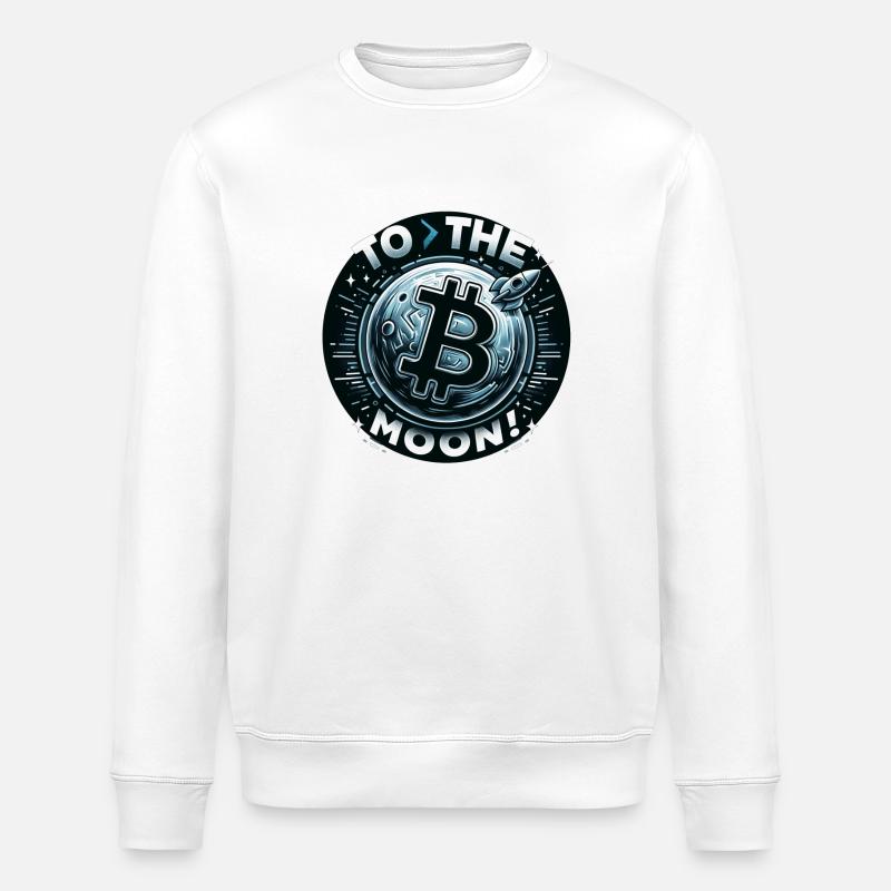 ''To The Moon'' Kryptodesign - Stanley/Stella Unisex Bio-Sweatshirt ROLLER - Weiß
