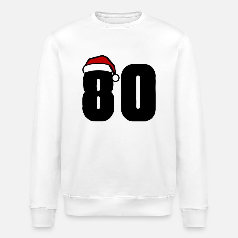 80 Zahl Weihnachten - Stanley/Stella Unisex Bio-Sweatshirt ROLLER - Weiß