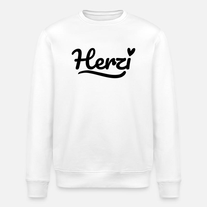 Herzi Schrift Herz - Stanley/Stella Unisex Bio-Sweatshirt ROLLER - Weiß