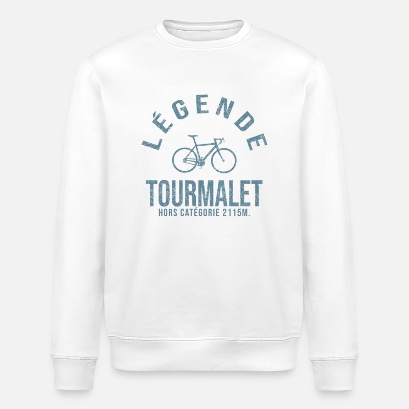 vélo Col Tourmalet cadeau velo - Sweat bio ROLLER Stanley/Stella Unisexe - blanc