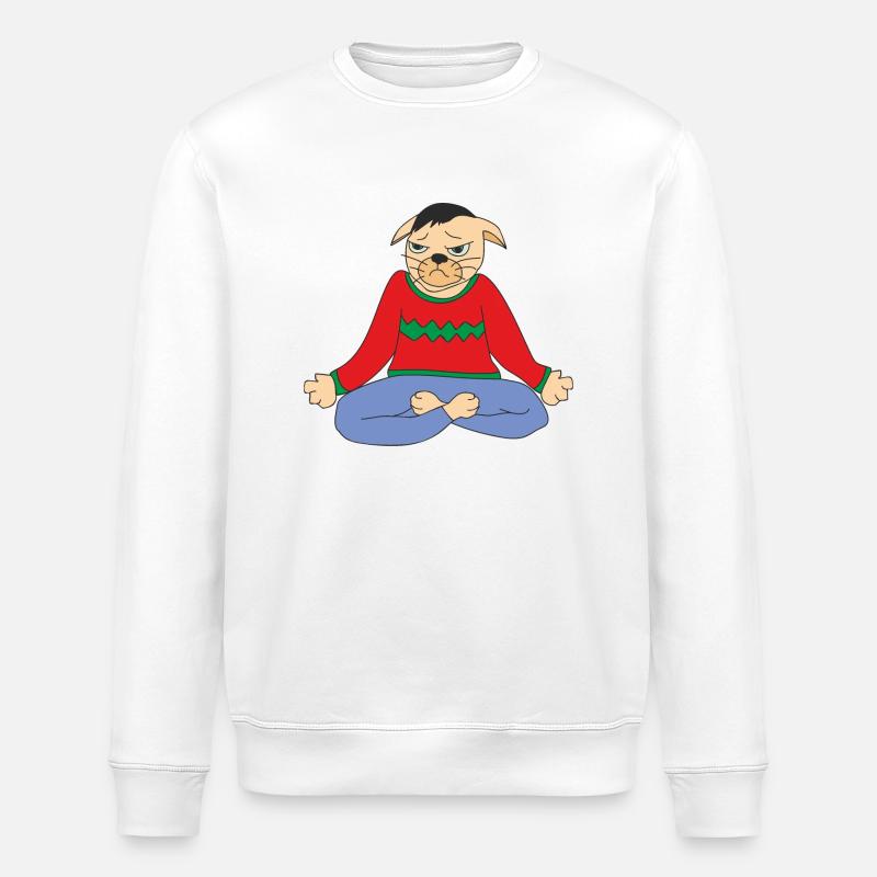 Ernsthafte Katze - Stanley/Stella Unisex Bio-Sweatshirt ROLLER - Weiß