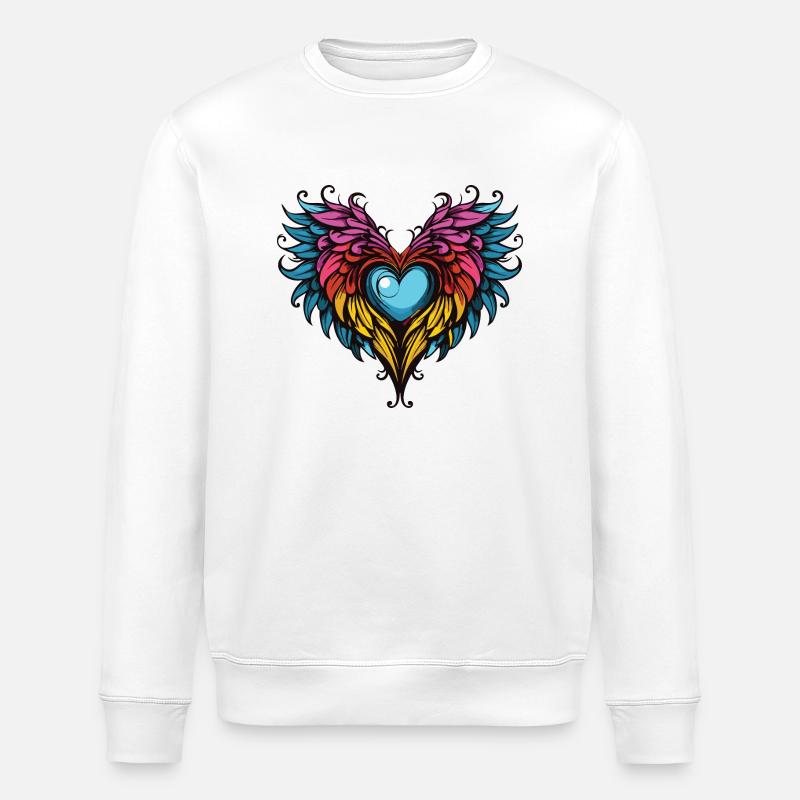 Herz Flügel - Stanley/Stella Unisex Bio-Sweatshirt ROLLER - Weiß