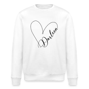 Darleen Name Herzlinie - Stanley/Stella Unisex Bio-Sweatshirt ROLLER - Weiß - Vorne - Nik (191cm)