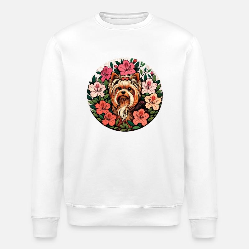 Cute Yorkie - Stanley/Stella ROLLER Unisex Organic Sweatshirt - white