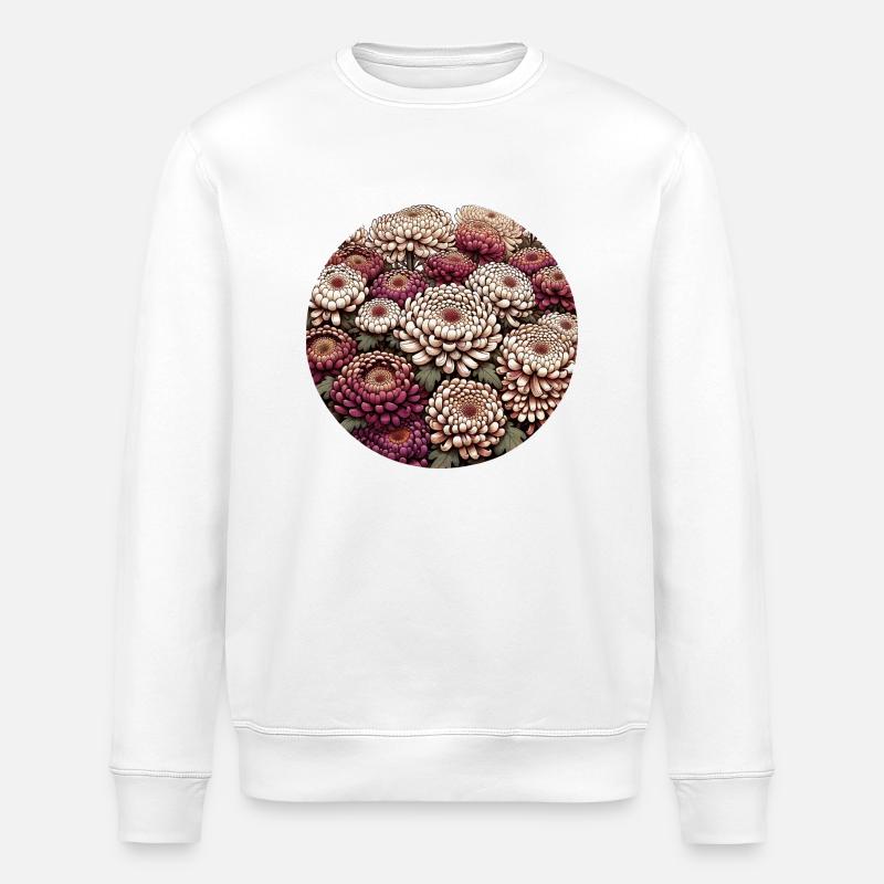 Chrysanthemum - Stanley/Stella ROLLER Unisex Organic Sweatshirt - white