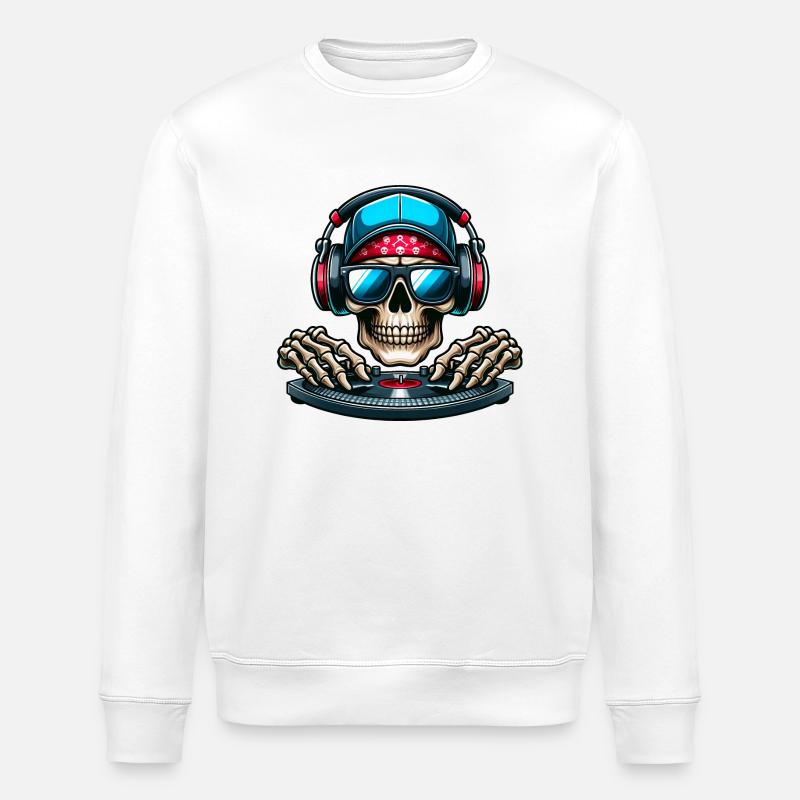 Skull DJ - Stanley/Stella Unisex Bio-Sweatshirt ROLLER - Weiß