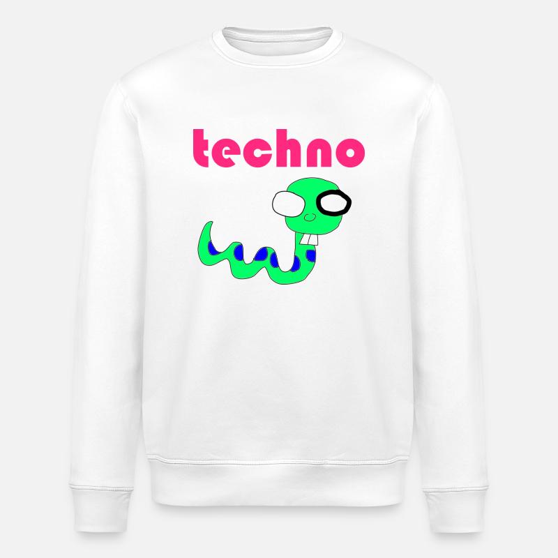 techno wurm - Stanley/Stella Unisex Bio-Sweatshirt ROLLER - Weiß