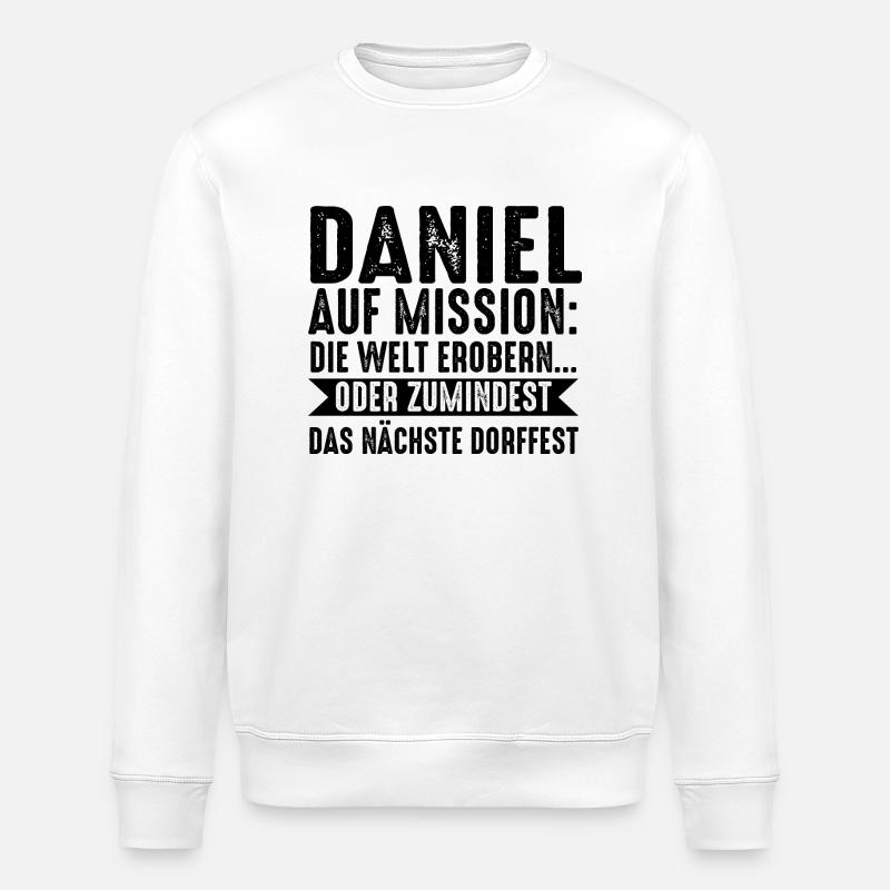 Prénom Daniel - Sweat bio ROLLER Stanley/Stella Unisexe - blanc