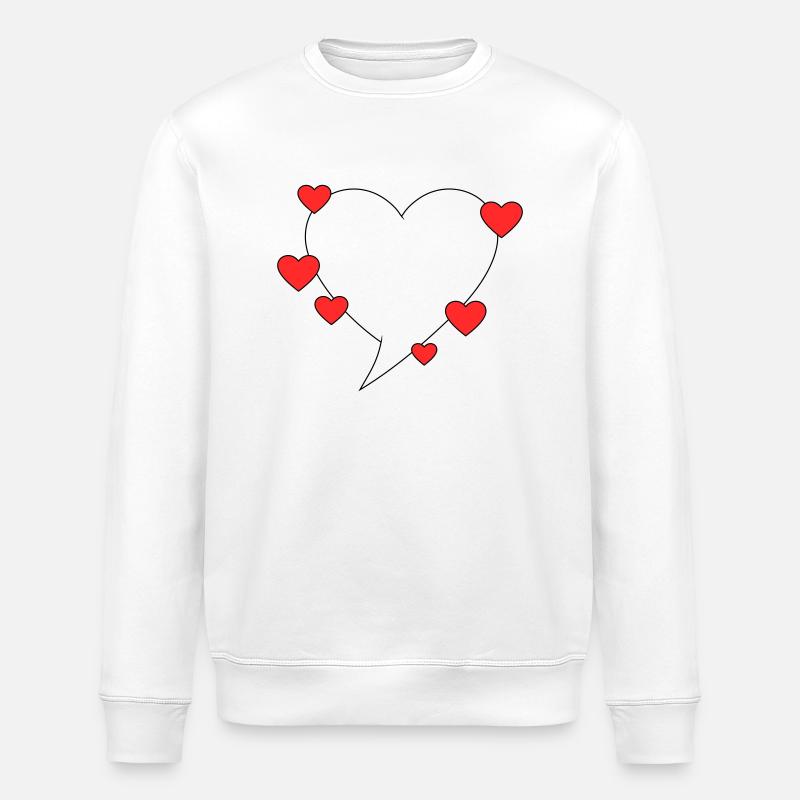 Speech bubble with hearts - Stanley/Stella ROLLER Unisex Organic Sweatshirt - white