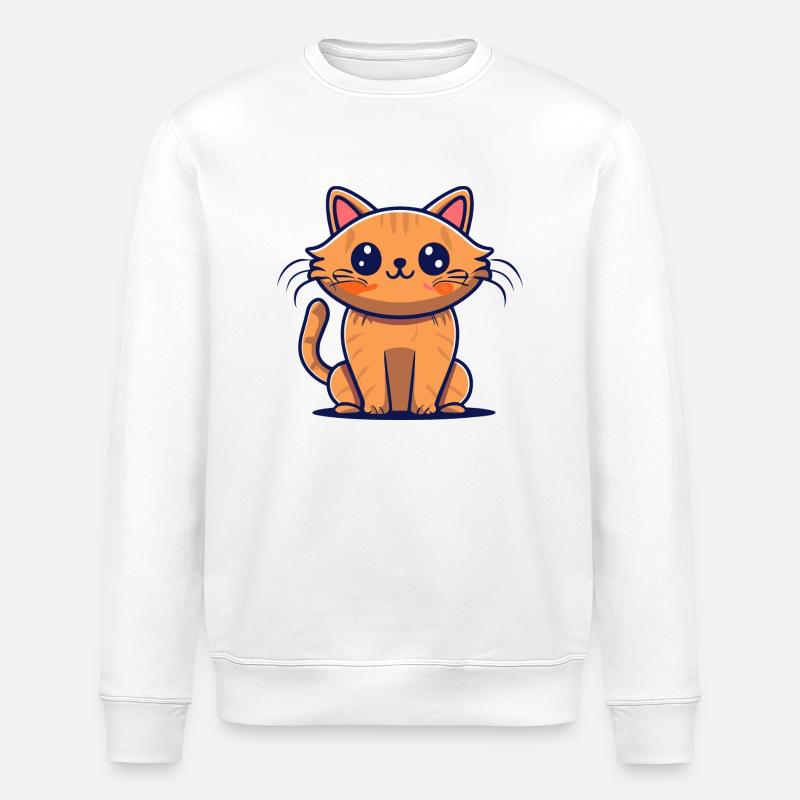 Süßes Kätzchen - Stanley/Stella Unisex Bio-Sweatshirt ROLLER - Weiß