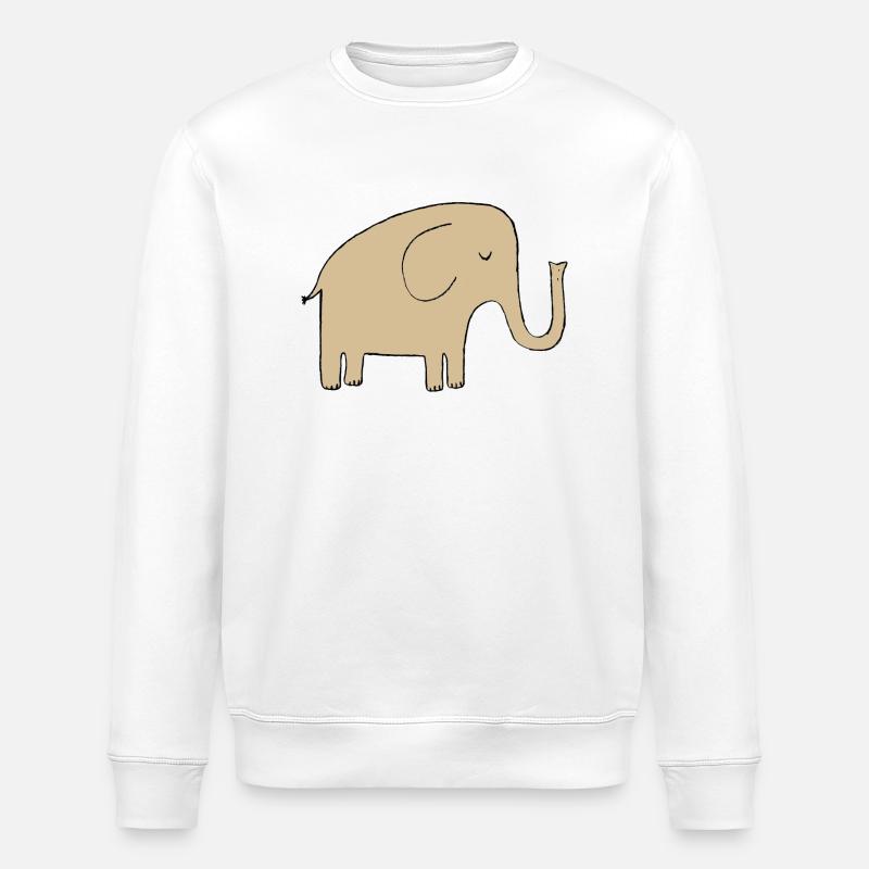 Éléphant - Sweat bio ROLLER Stanley/Stella Unisexe - blanc