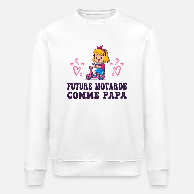 Future Motarde comme Papa - Sweat bio ROLLER Stanley/Stella Unisexe - blanc