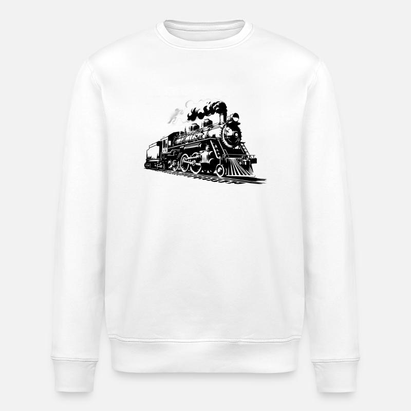Eisenbahn zu Weihnachten - Stanley/Stella Unisex Bio-Sweatshirt ROLLER - Weiß