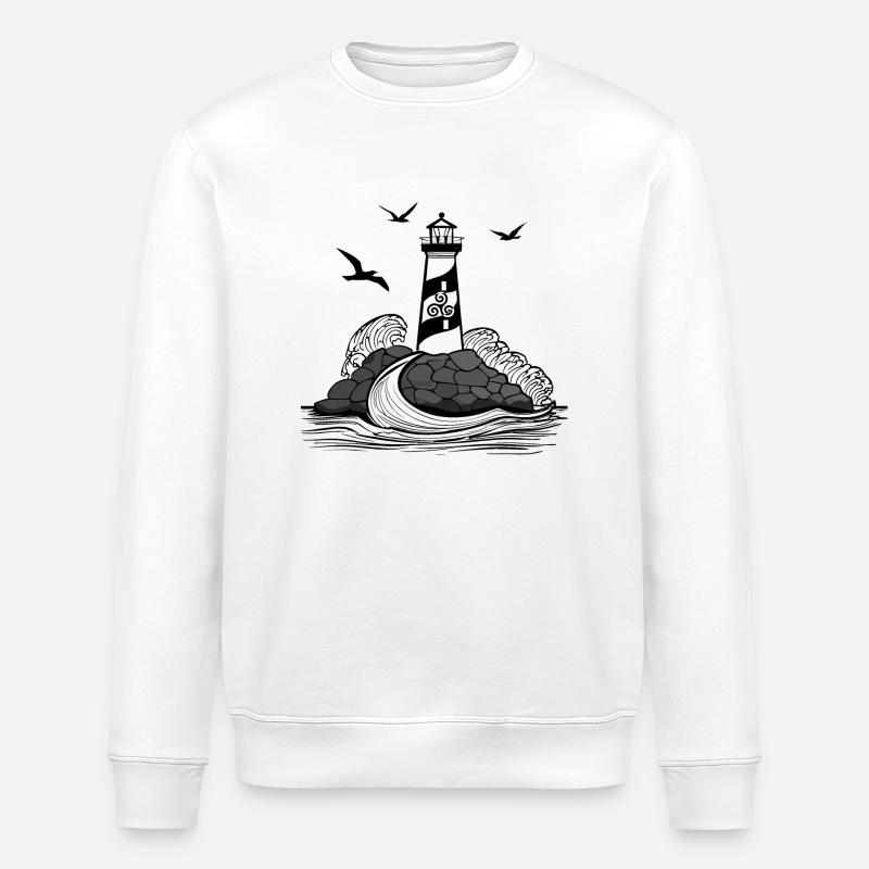 Bretonischer Leuchtturm #3 - Stanley/Stella Unisex Bio-Sweatshirt ROLLER - Weiß
