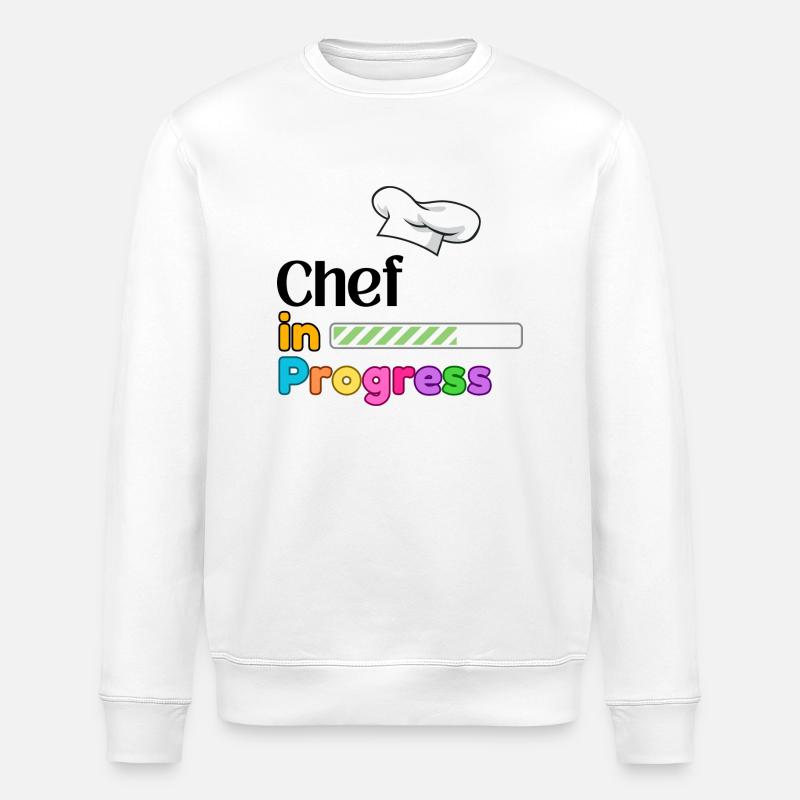 Chef In Progress Cooking Student - Stanley/Stella ROLLER Unisex Organic Sweatshirt - white