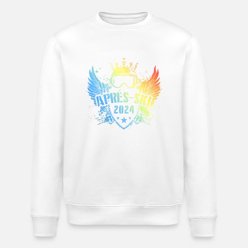 Apres Ski 2024 Spruch Bunt - Stanley/Stella Unisex Bio-Sweatshirt ROLLER - Weiß
