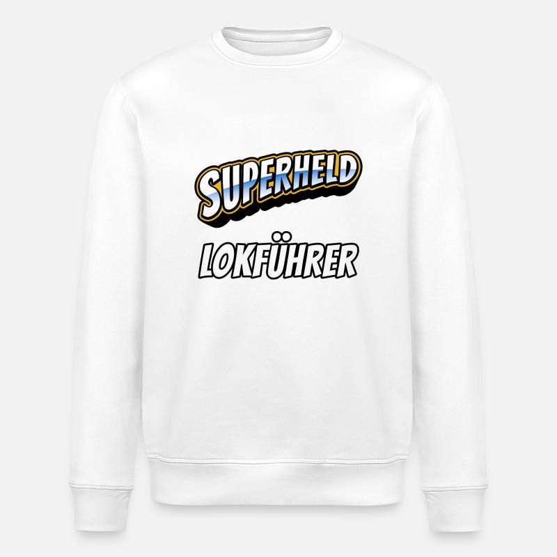 Superheld, clever getarnt als Lokführer - Stanley/Stella Unisex Bio-Sweatshirt ROLLER - Weiß